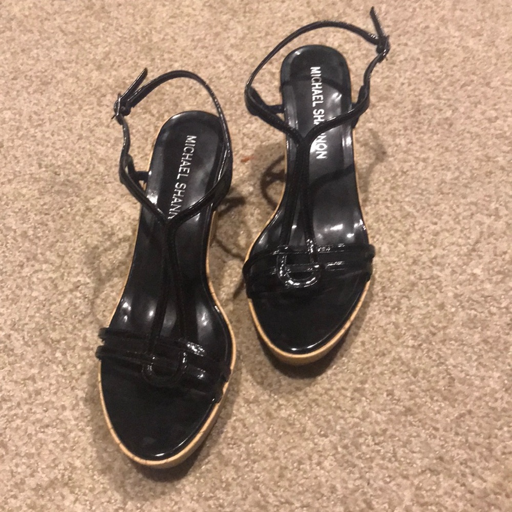 Michael Shannon parent leather wedge sandals